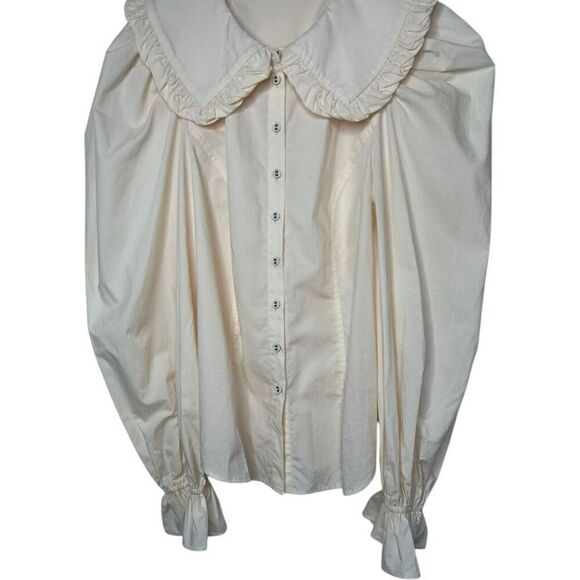 Ulla Johnson Marietta Puff Sleeve Blouse in DogWood Size 4 Cream Victorian - Picture 7 of 11